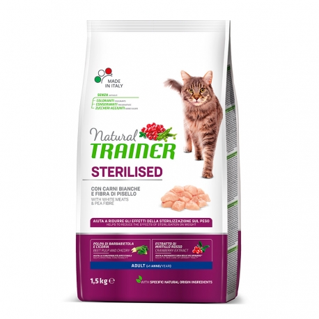 Comida para gatos Natural Trainer Sterilised 1.5kg