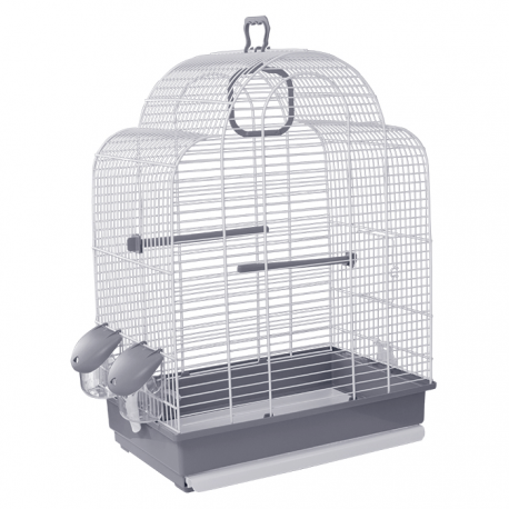Jaula para pájaros pequeños y medianos Voltrega 648 Blanca y Gris
